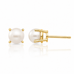 14k 4.5mm Round June/FW Cultured Pearl Post Earrings - Lifestyle View
