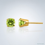 14k 4mm August/Peridot Post Earrings - Lifestyle View