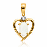 14k Opal and Diamond Heart Pendant - Lifestyle View
