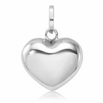 14k White Gold 3D Puffed Heart Pendant - Lifestyle View