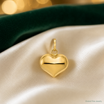 14K Polished 3-D Puffed Heart Pendant - Lifestyle View