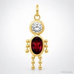 14k January Boy Birthstone Charm - Lifestyle View