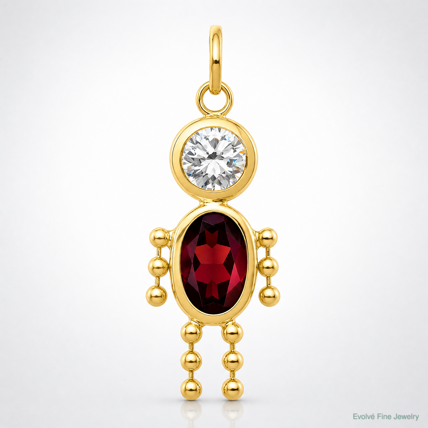 14k January Boy Birthstone Charm - Lifestyle View