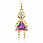 14k February Girl Birthstone Charm - Lifestyle View