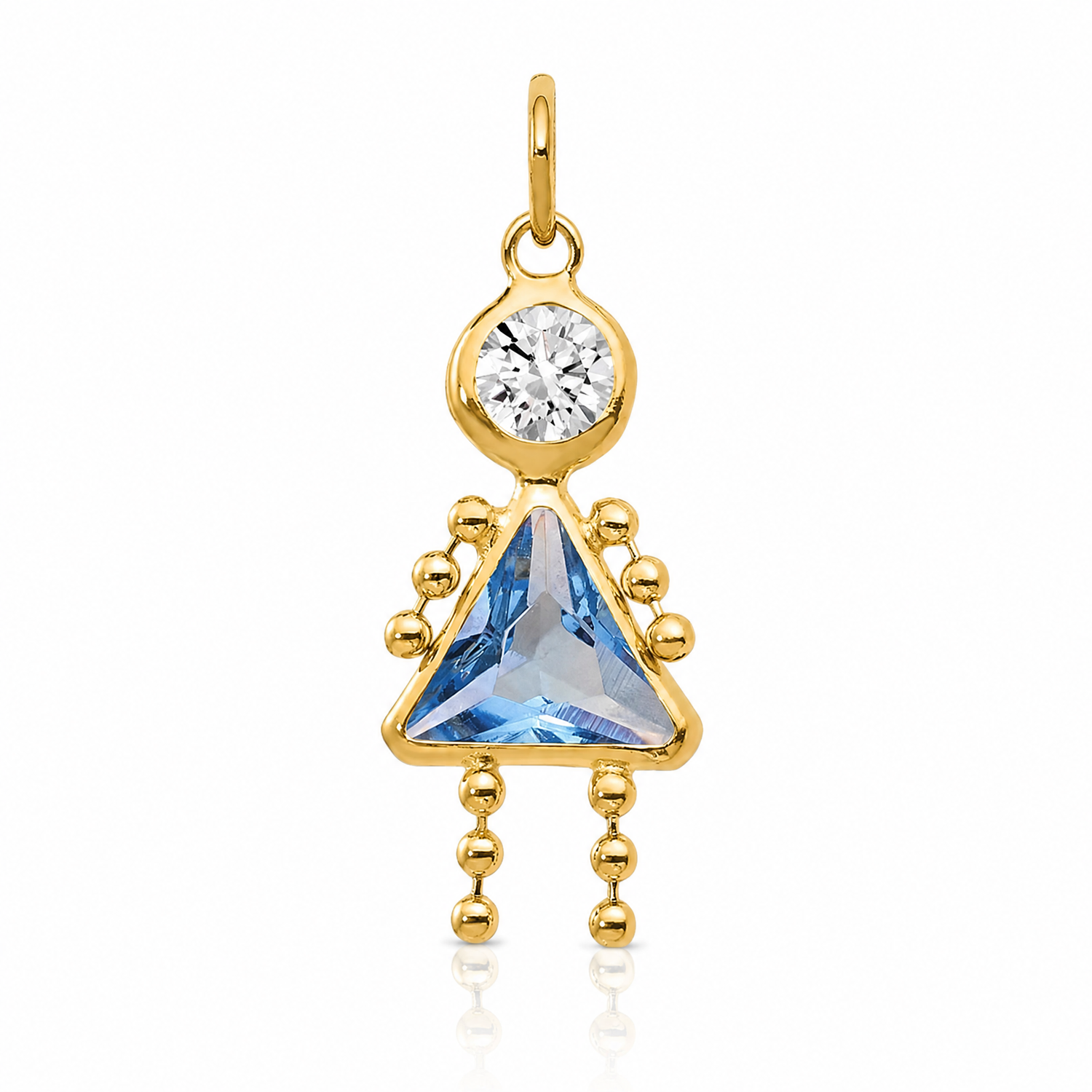 14k March Girl Birthstone Charm - Lifestyle View