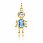14k March Boy Birthstone Charm - Lifestyle View