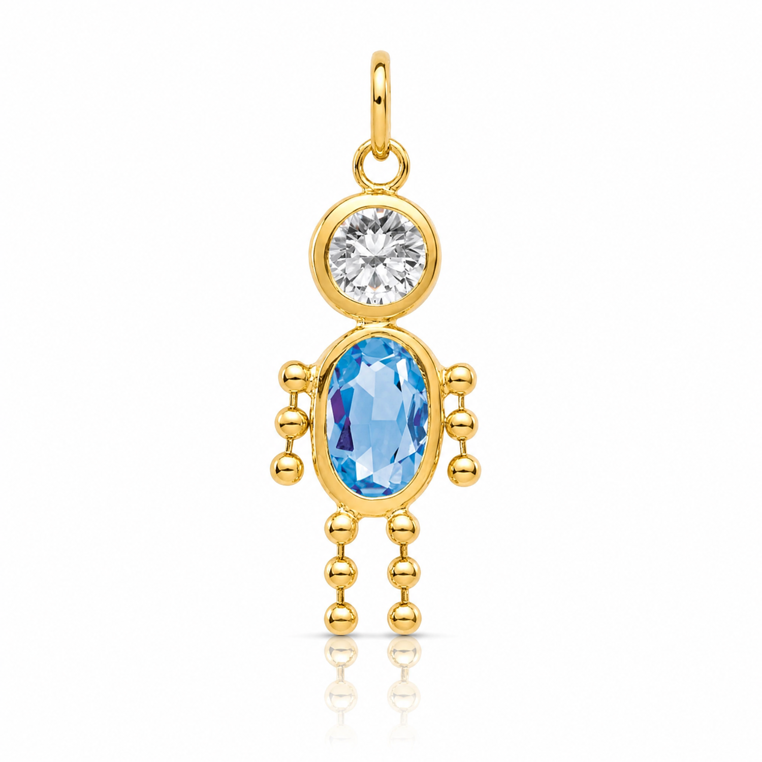 14k March Boy Birthstone Charm - Lifestyle View