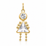 14k April Girl Birthstone Charm - Lifestyle View