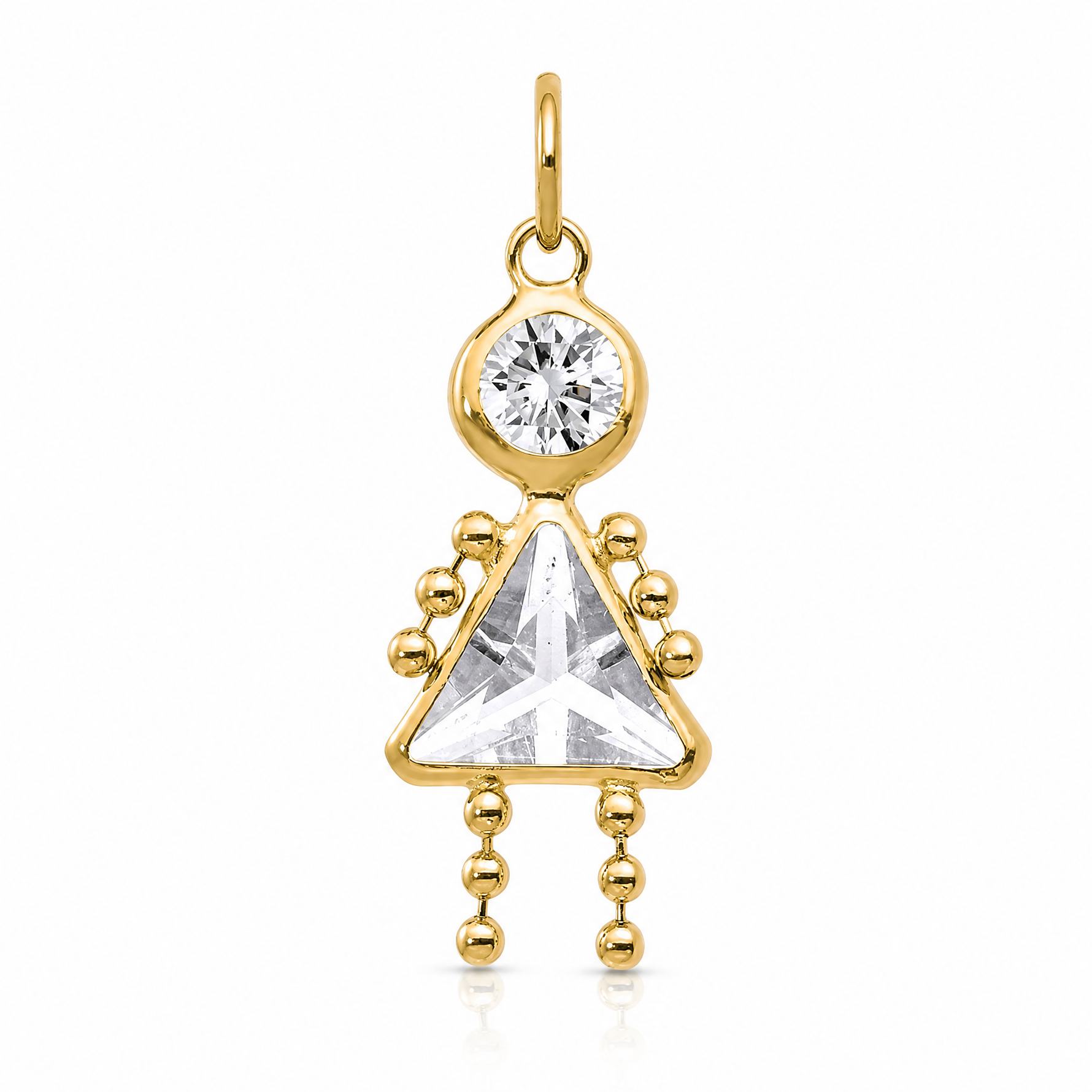 14k April Girl Birthstone Charm - Lifestyle View