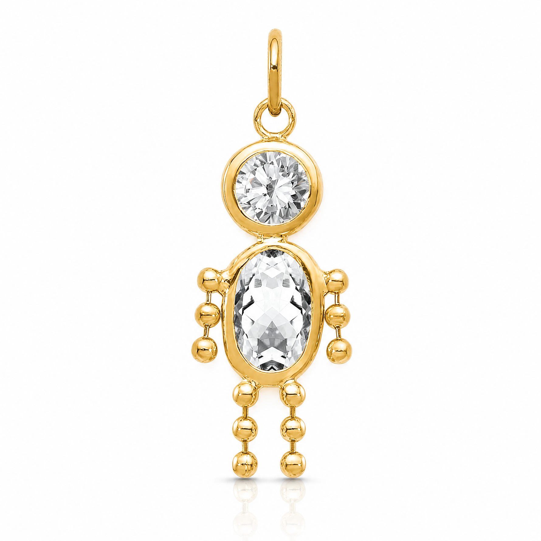 14k April Boy Birthstone Charm - Lifestyle View