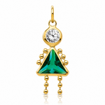 14k May Girl Birthstone Charm - Lifestyle View