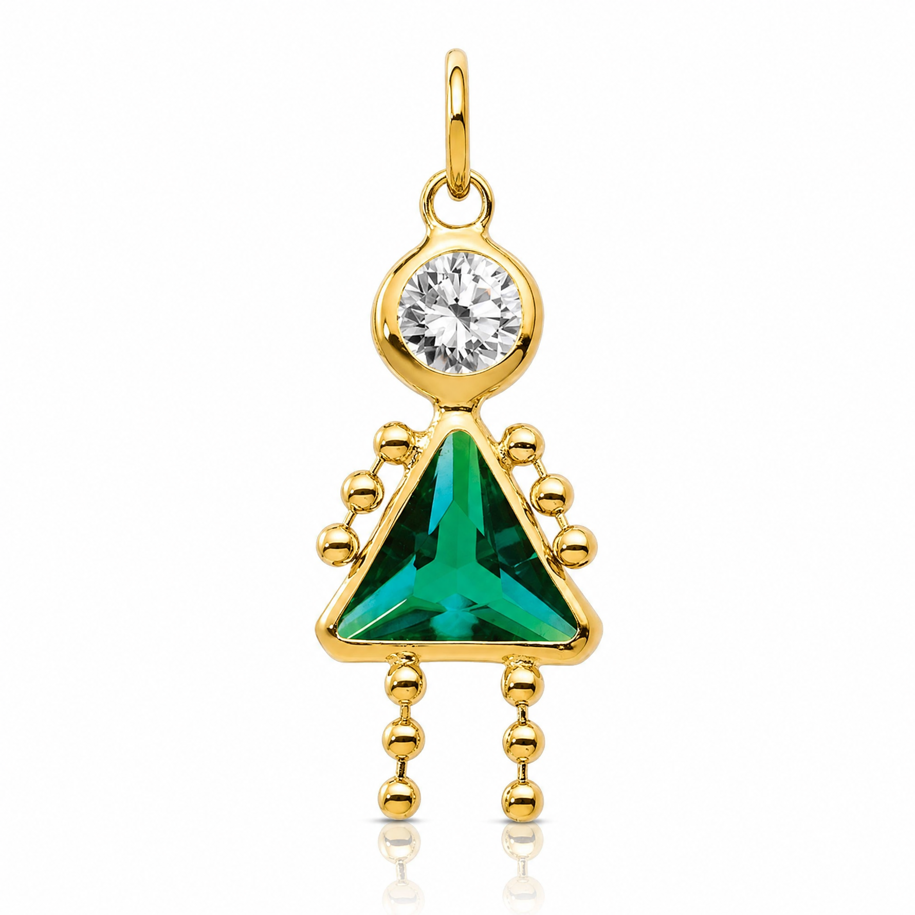 14k May Girl Birthstone Charm - Lifestyle View