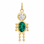 14k May Boy Birthstone Charm - Lifestyle View