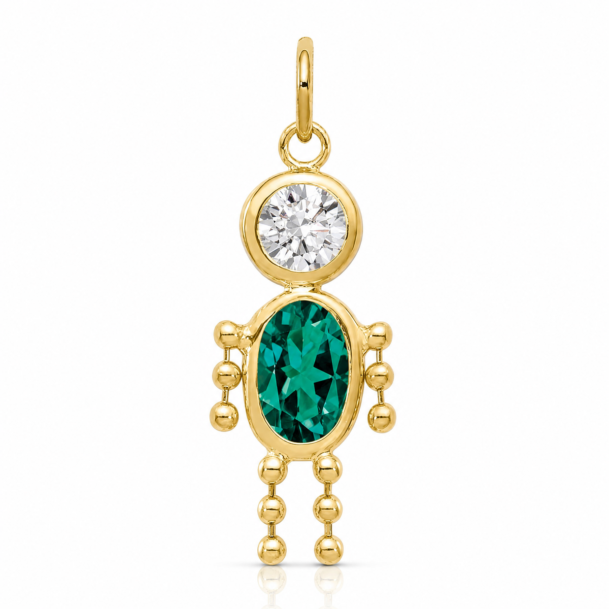 14k May Boy Birthstone Charm - Lifestyle View