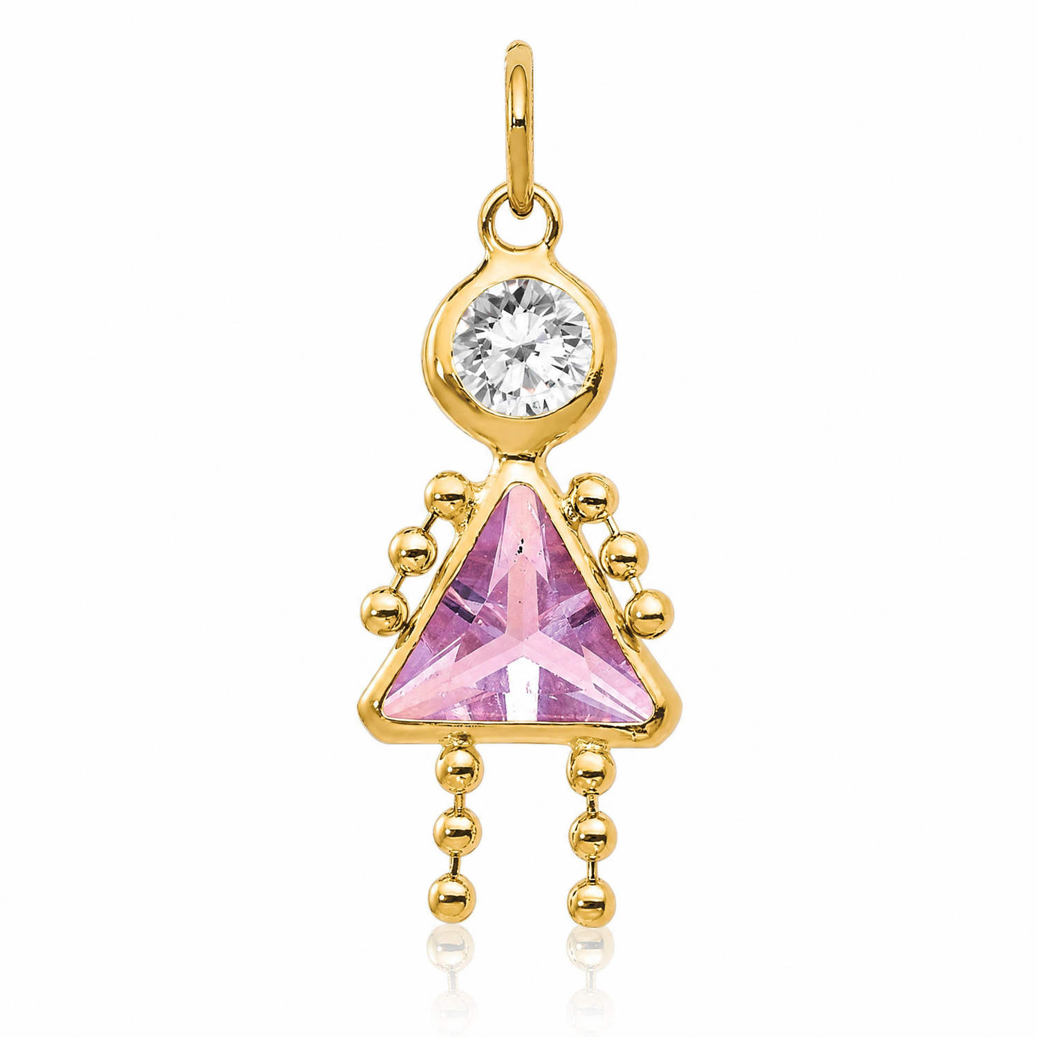 14k June Girl Birthstone Charm - Lifestyle View