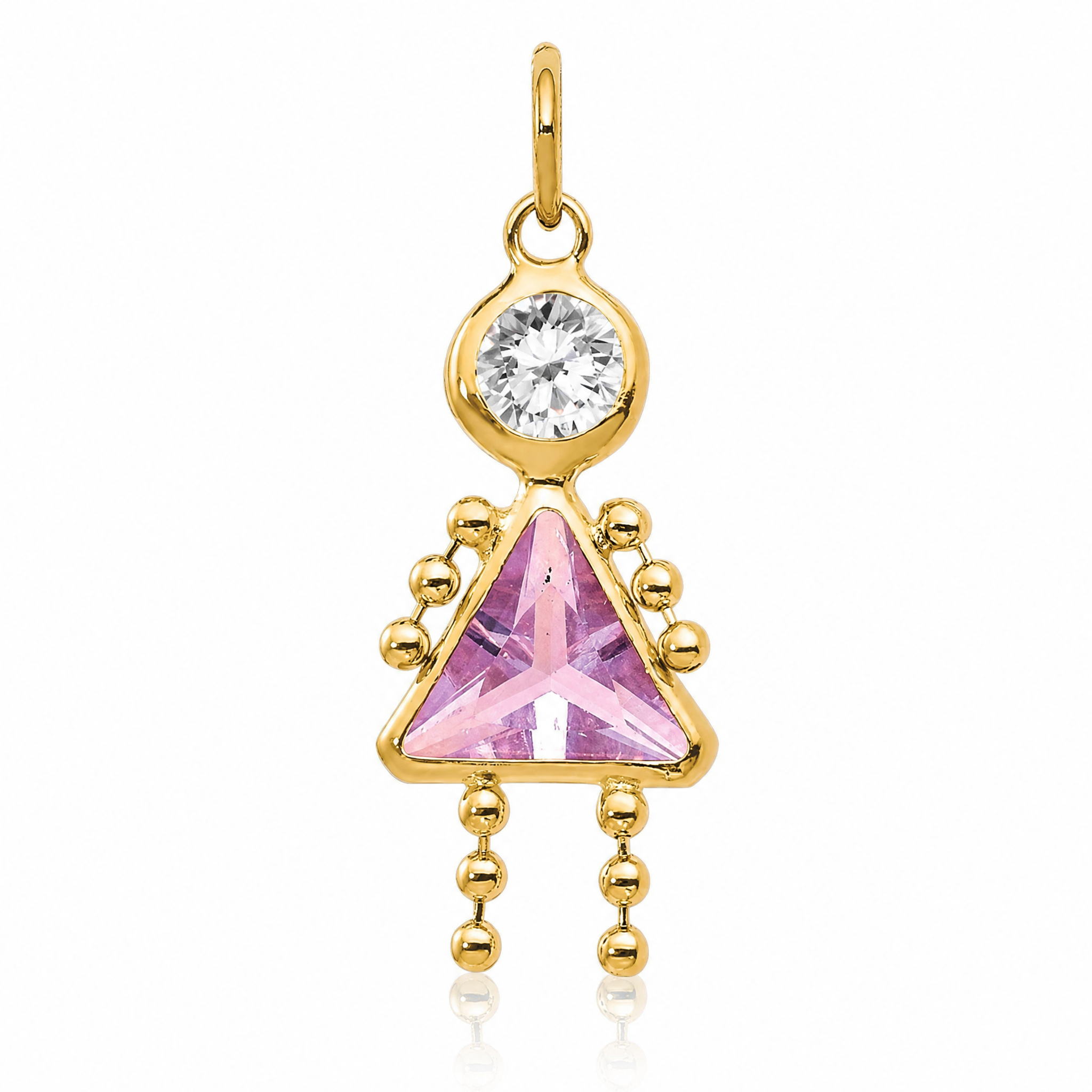 14k June Girl Birthstone Charm - Lifestyle View