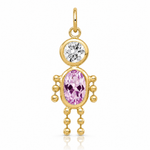14k June Boy Birthstone Charm - Lifestyle View