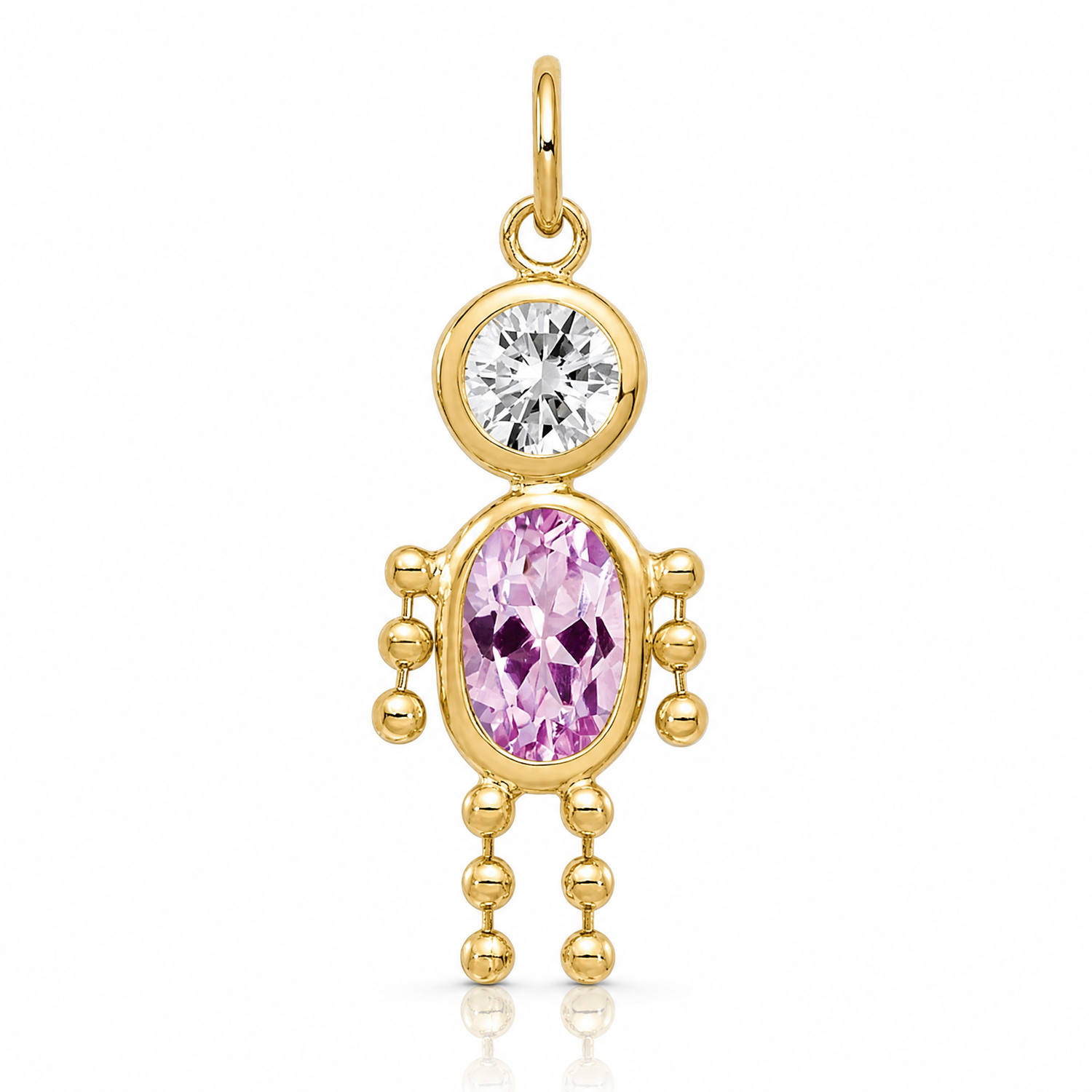 14k June Boy Birthstone Charm - Lifestyle View