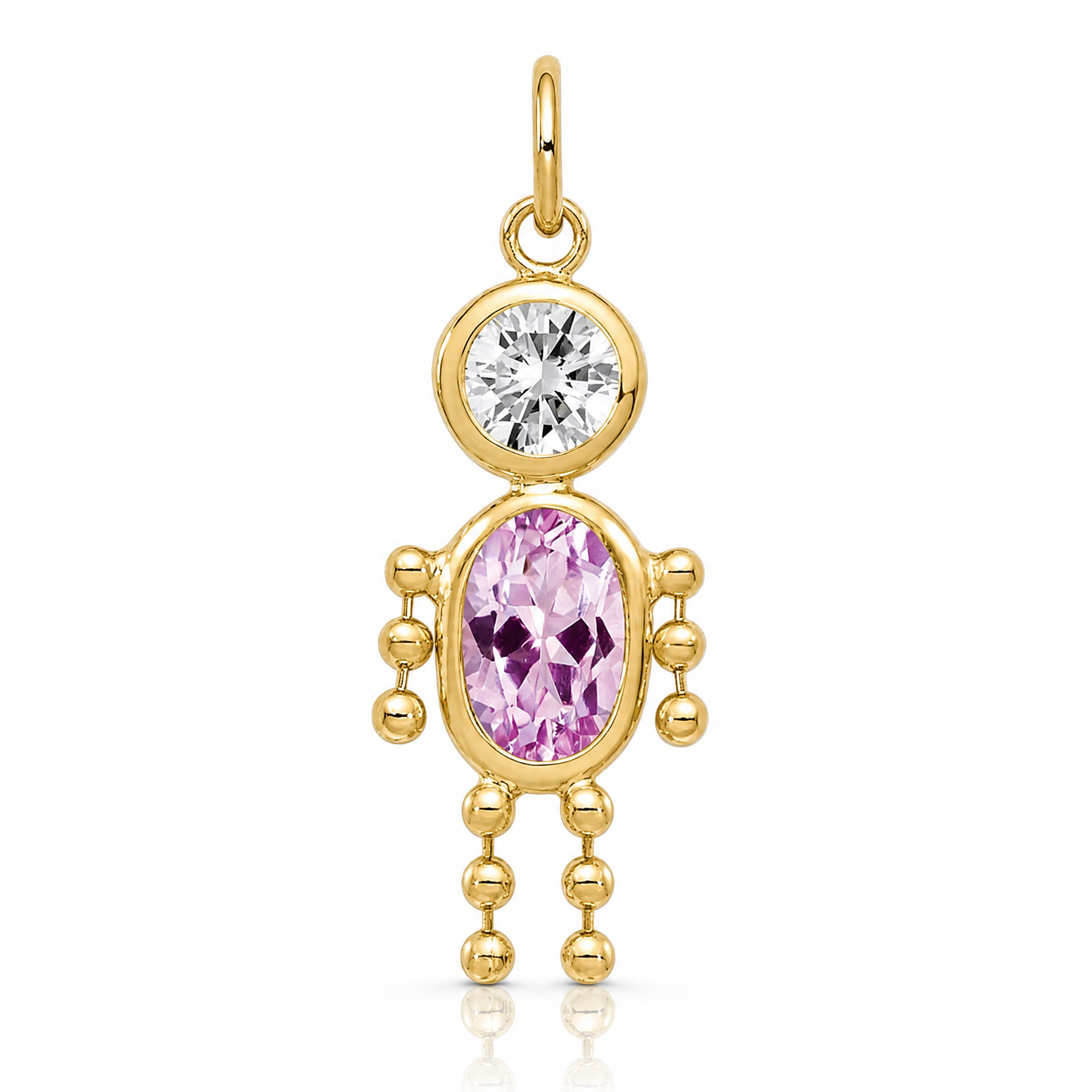 14k June Boy Birthstone Charm - Lifestyle View