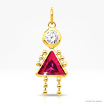 14k July Girl Birthstone Charm - Lifestyle View