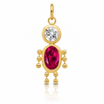 14k July Boy Birthstone Charm - Lifestyle View