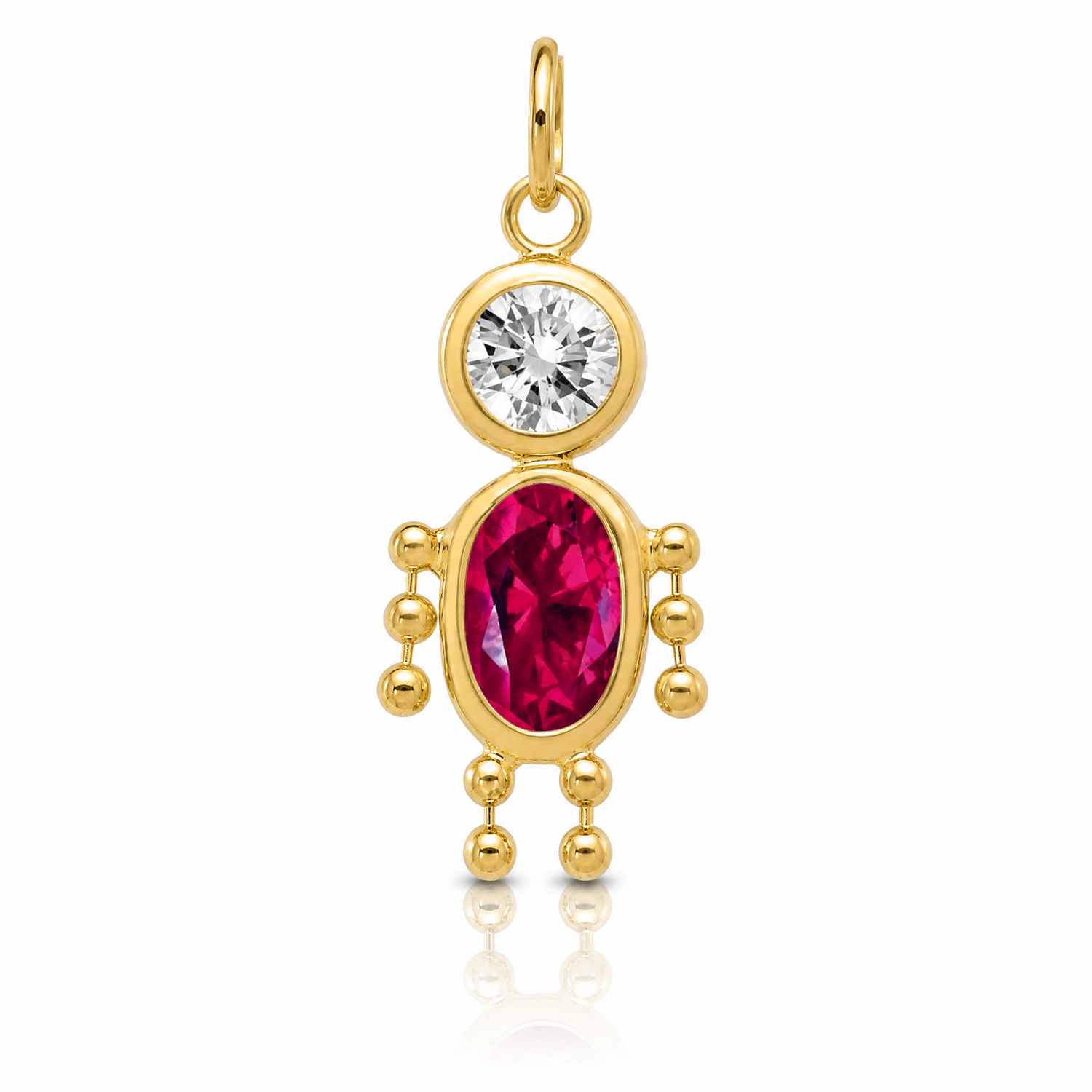 14k July Boy Birthstone Charm - Lifestyle View