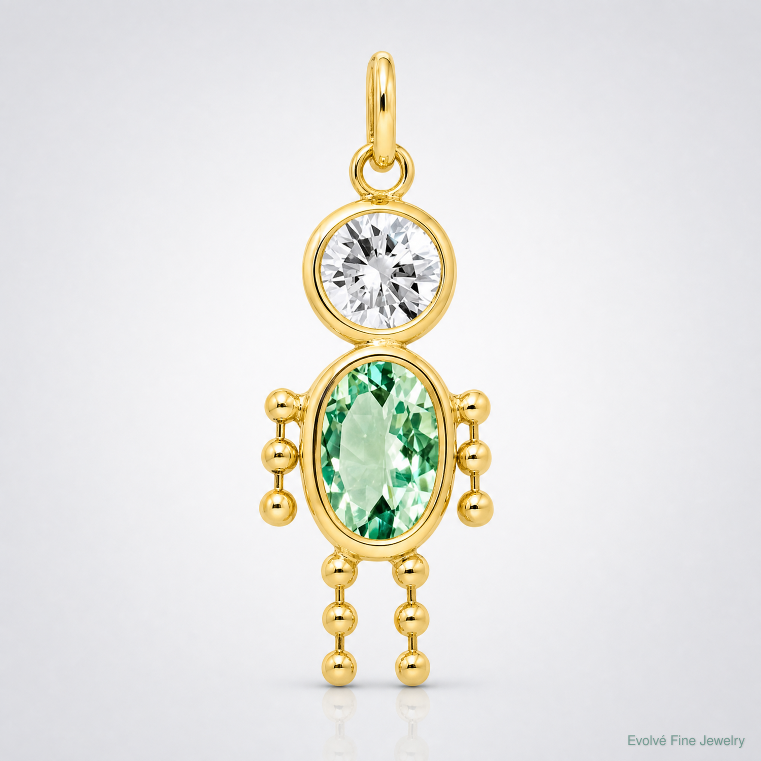 14k August Boy Birthstone Charm - Lifestyle View