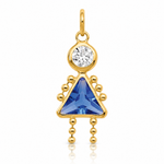 14k September Girl Birthstone Charm - Lifestyle View