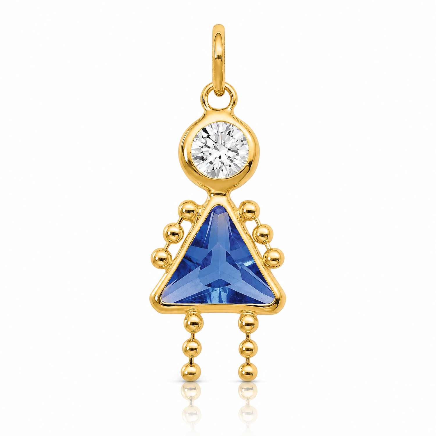 14k September Girl Birthstone Charm - Lifestyle View