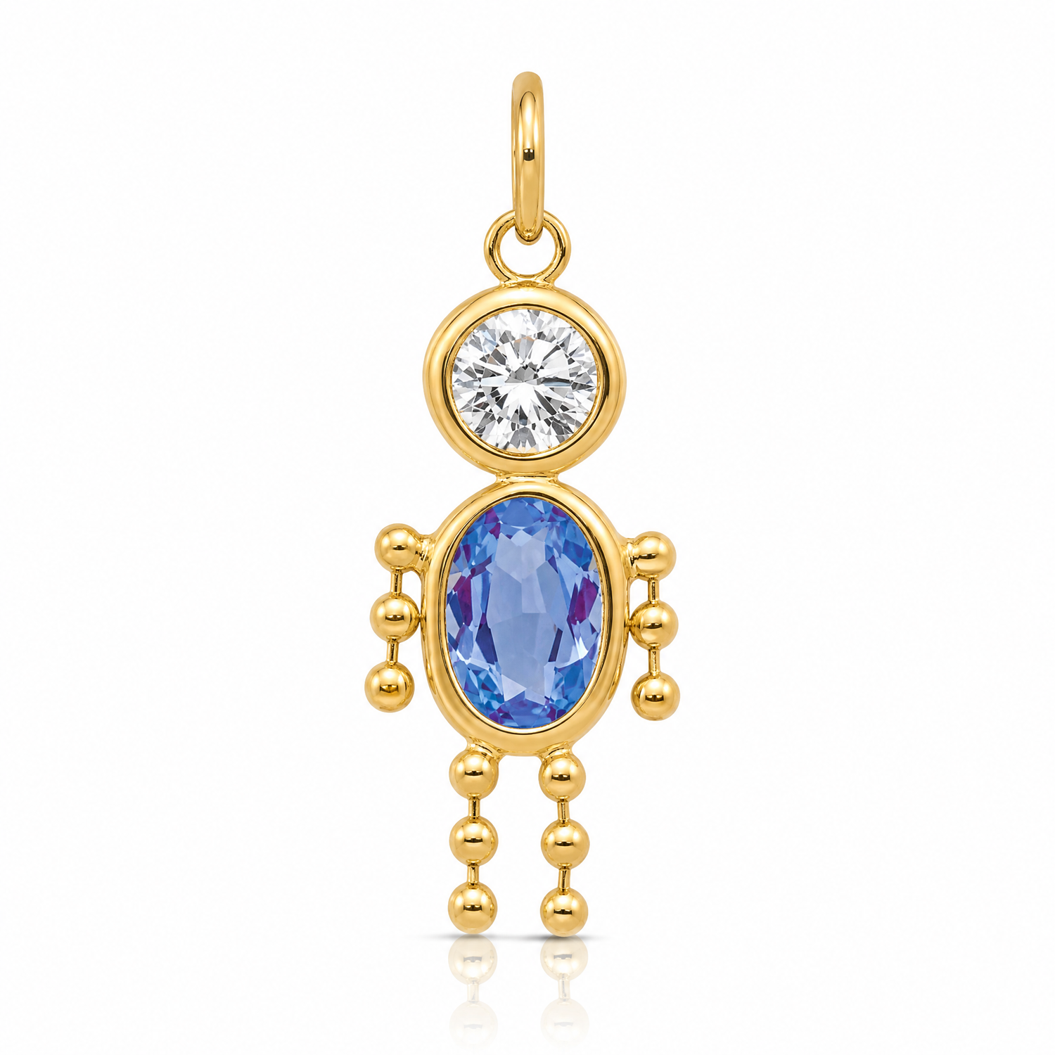 14k September Boy Birthstone Charm - Lifestyle View