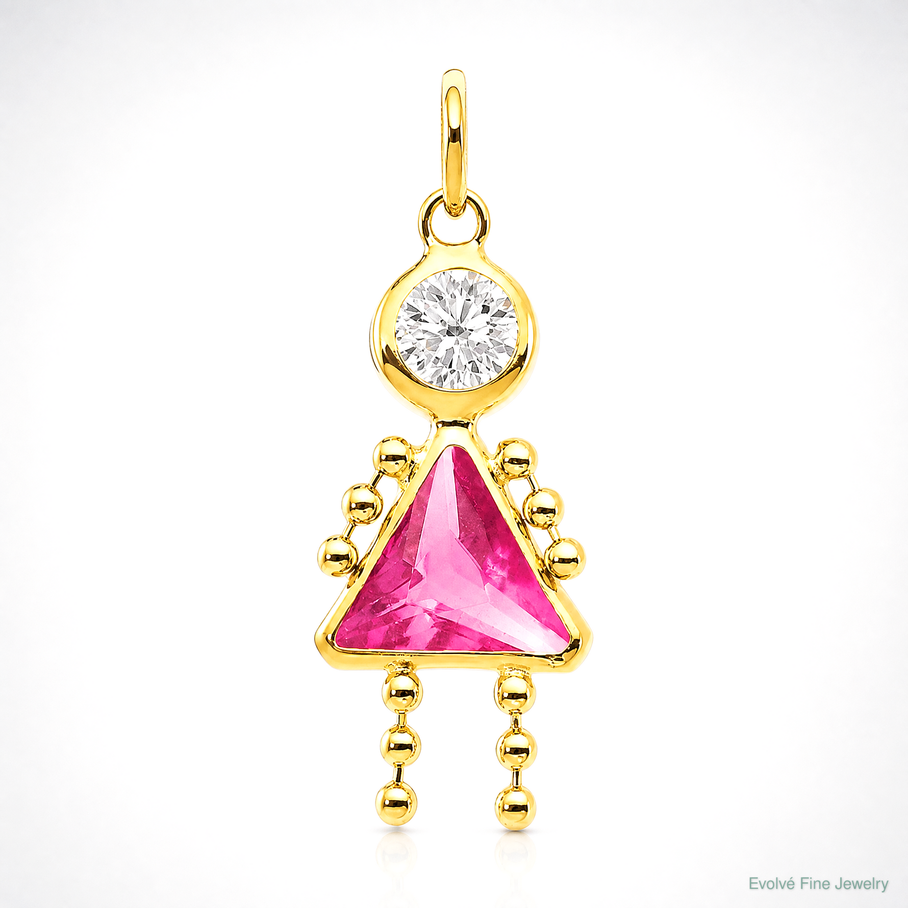 14k October Girl Birthstone Charm - Lifestyle View