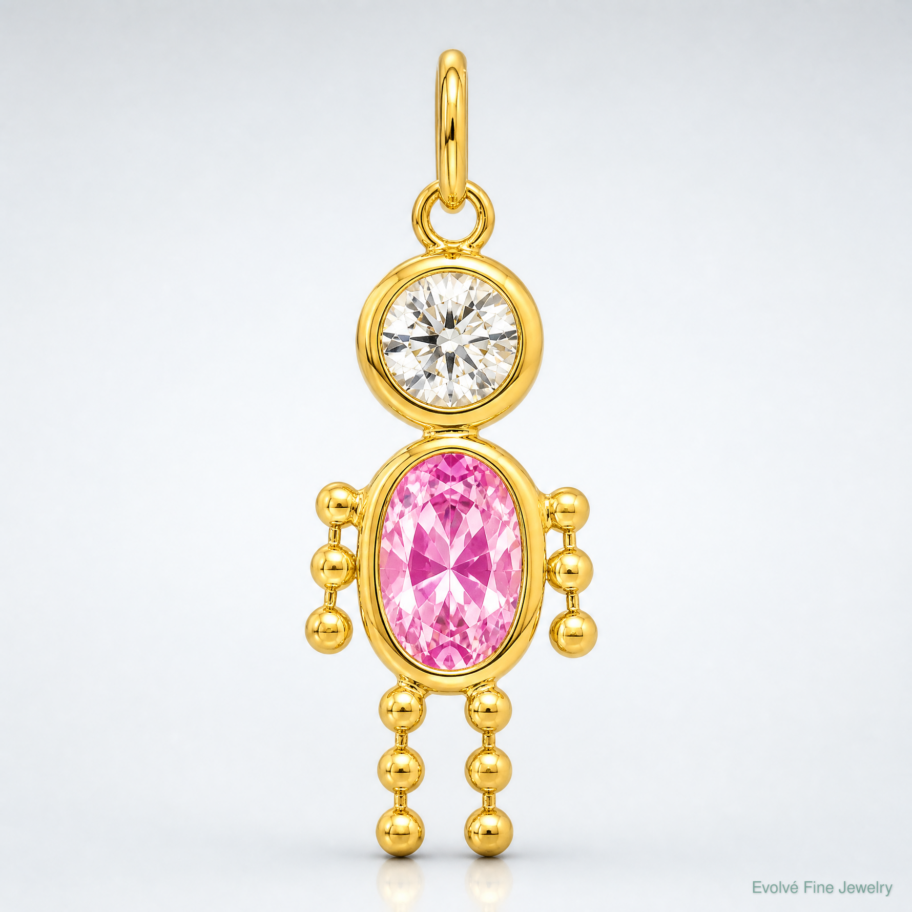 14k October Boy Birthstone Charm - Lifestyle View