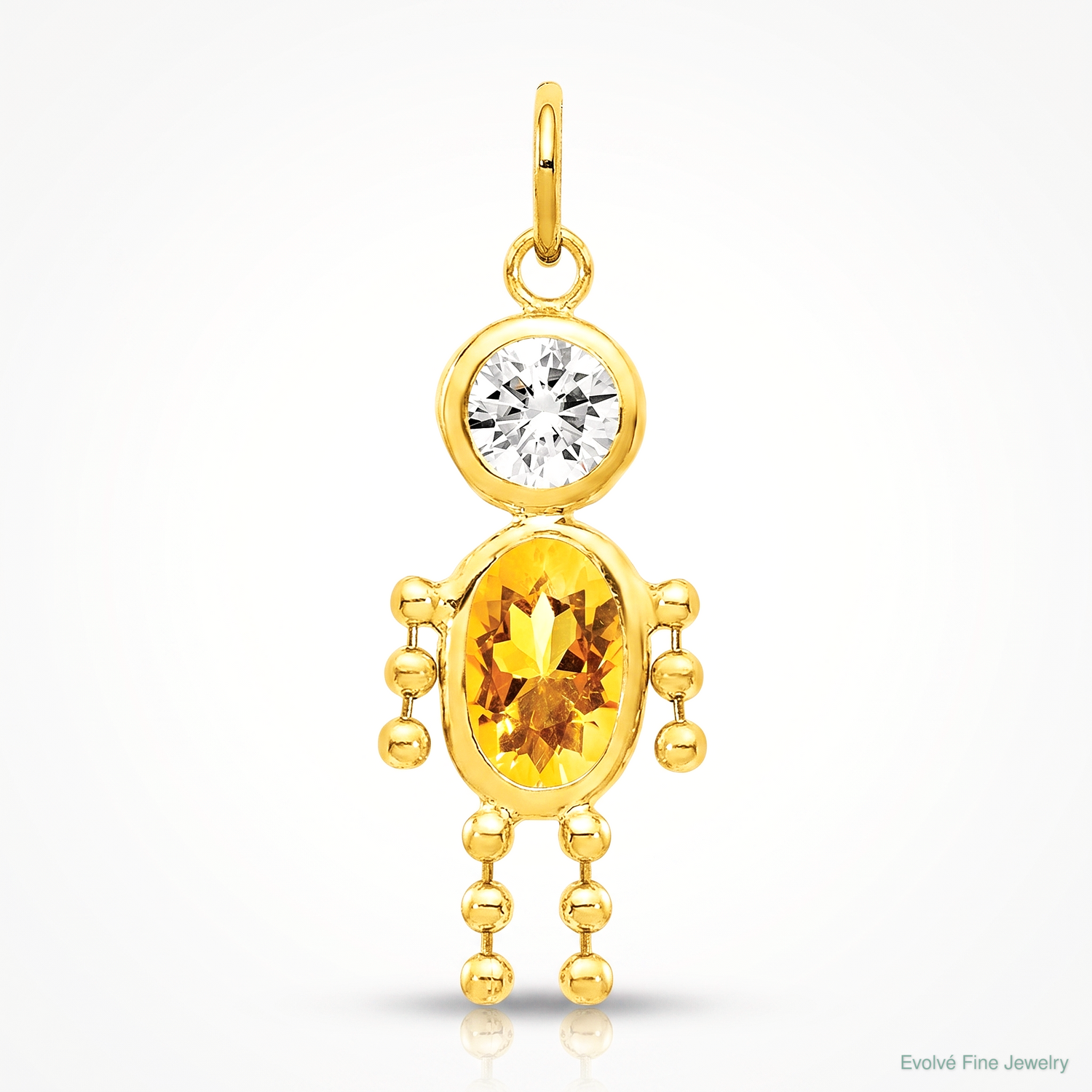 14k November Boy Birthstone Charm - Lifestyle View
