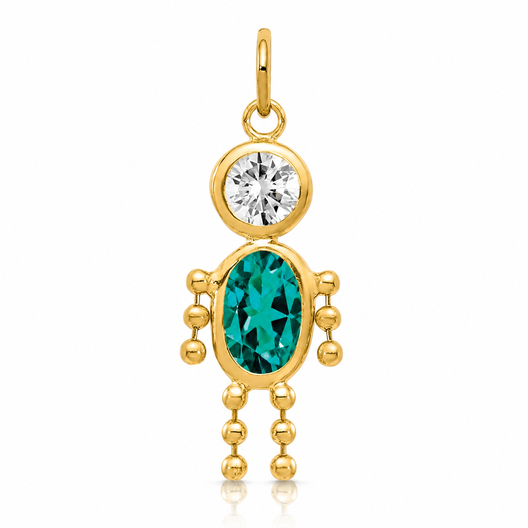 14k December Boy Birthstone Charm - Lifestyle View