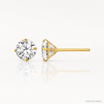 14k Polished 5mm CZ Stud Post Earrings - Lifestyle View