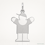 Sterling Silver Rhodium-plated Love Kid Charm - Lifestyle View