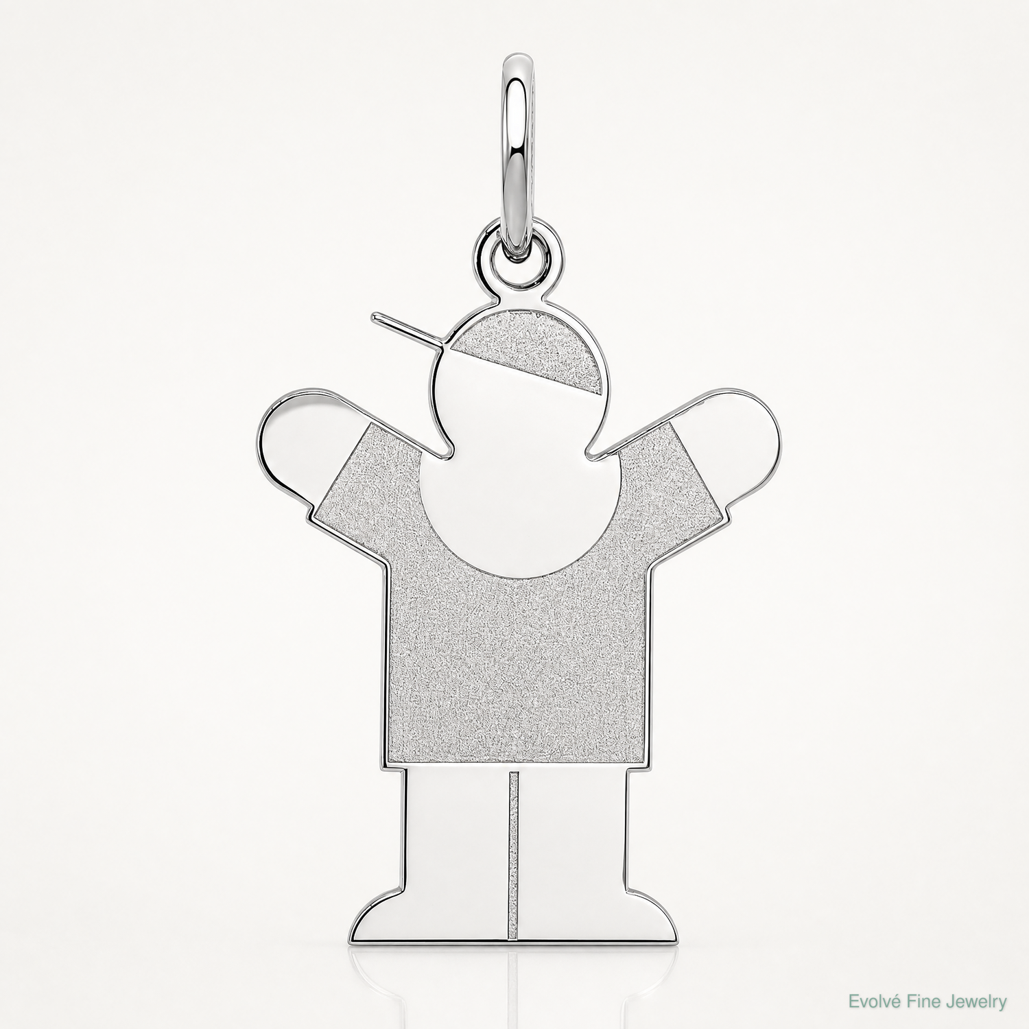Sterling Silver Rhodium-plated Love Kid Charm - Lifestyle View