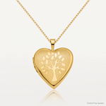 14K 20mm Tree Heart Locket - Lifestyle View