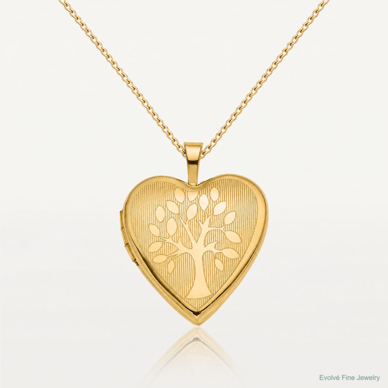 14K 20mm Tree Heart Locket - Lifestyle View