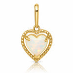 14k Lab Created Opal Heart Pendant - Lifestyle View