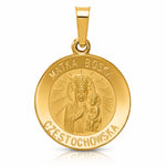 14k Matka Boska Czestochowska Reversible Medal Hollow Pendant - Lifestyle View