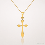 14k Polished Cross Pendant - Lifestyle View