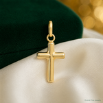 14k Hollow Cross Pendant - Lifestyle View
