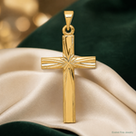 14k Polished Latin Cross Pendant - Lifestyle View