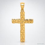 14K Nugget Cross Pendant - Lifestyle View