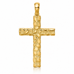 14K Nugget Cross Pendant - Lifestyle View