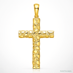14K Nugget Cross Pendant - Lifestyle View