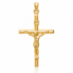 14k Hollow Crucifix Pendant - Lifestyle View