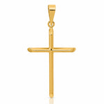 14K Polished Cross Pendant - Lifestyle View