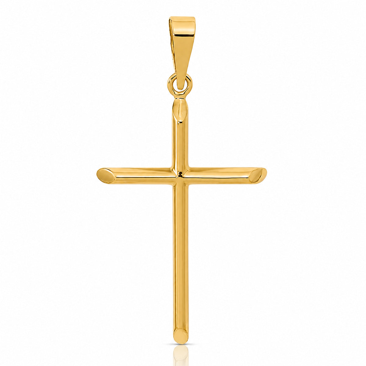 14K Polished Cross Pendant - Lifestyle View